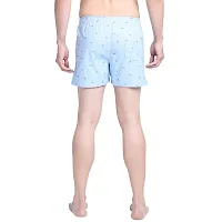 Men's Sky Blue with Fish Print Boxer Shorts-thumb2