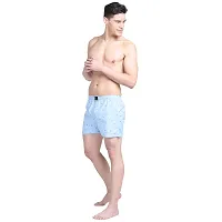 Men's Sky Blue with Fish Print Boxer Shorts-thumb3