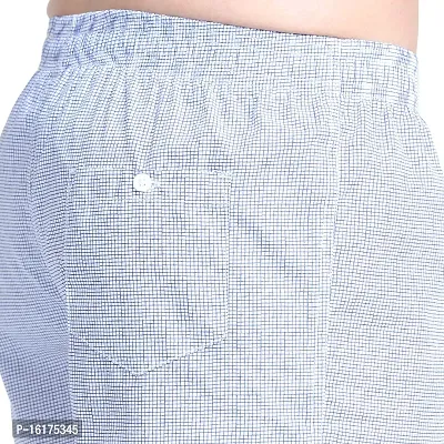 SPRNG Men's White Cotton Boxers with Blue Lines-thumb5