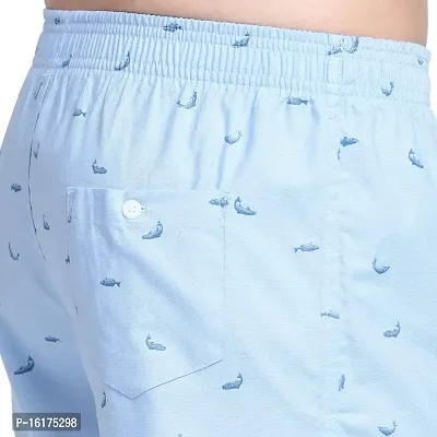 Men's Sky Blue with Fish Print Boxer Shorts-thumb5