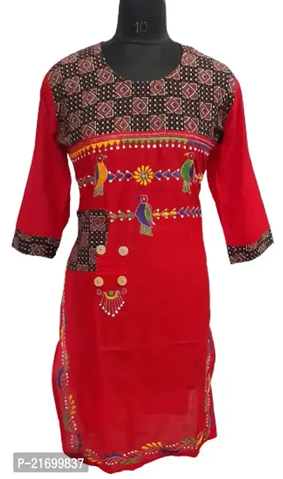 Stylish Cotton Stitched Kurti For Women-thumb0