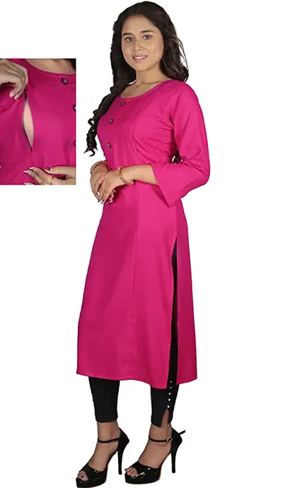 Classic Rayon Solid Kurtas for Women