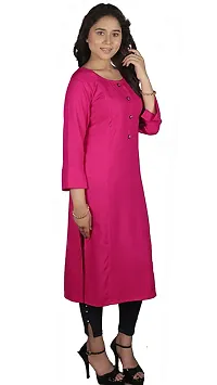 A-Line Pink Solid Rayon Kurta Pack of 3-thumb1