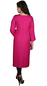 A-Line Pink Solid Rayon Kurta Pack of 3-thumb2