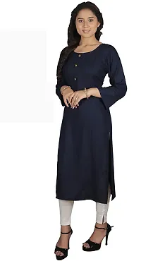 A-Line Blue Solid Rayon Kurta Pack of 2-thumb3