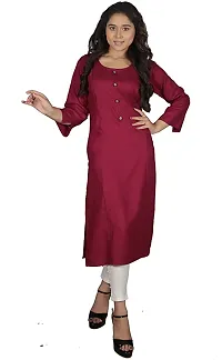 A-Line Multicoloured Solid Rayon Kurta Pack of 2-thumb4