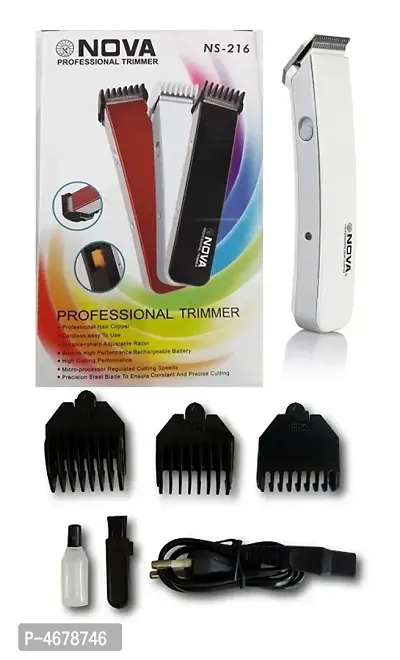 Nova-216 Rechargeable Cordless Beard Trimmer for Men assorted Colour