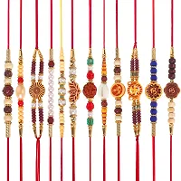 Rakhi Multicolor Combo of 12 Dora Rakhi Set for Men with Roli Chawal Best Wishes Raksha Bandhan Rakhi for brother  12 Rakhi Set for Men With Roli Chawal-thumb2