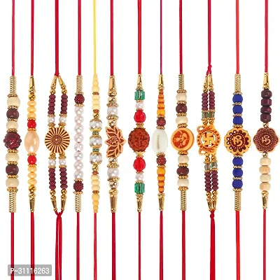 Rakhi Multicolor Combo of 12 Dora Rakhi Set for Men with Roli Chawal Best Wishes Raksha Bandhan Rakhi for brother  12 Rakhi Set for Men With Roli Chawal-thumb3