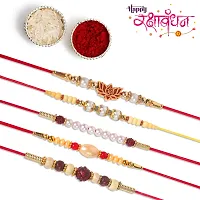 10 rakhi set for brothers Multicolour Rakhi Combo of 10 Rakhi Set for Brother,Bhaiya Bhabhi Kids Handmade Rakhis with Roli Chawal Tikka set-thumb1