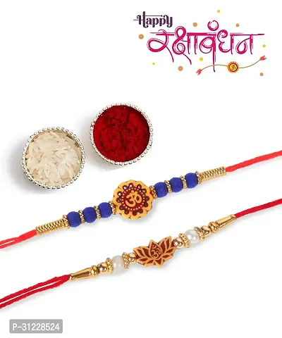 Rakhi for Brother with Roli Chawal Tikka Set Combo