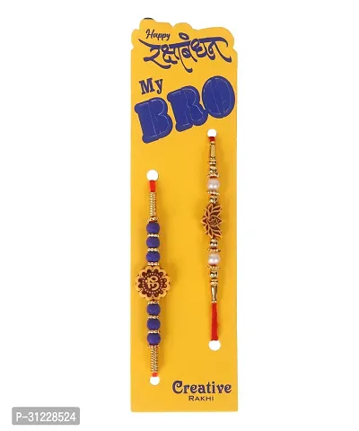 Rakhi for Brother with Roli Chawal Tikka Set Combo-thumb5