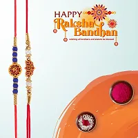 Rakhi for Brother with Roli Chawal Tikka Set Combo-thumb2