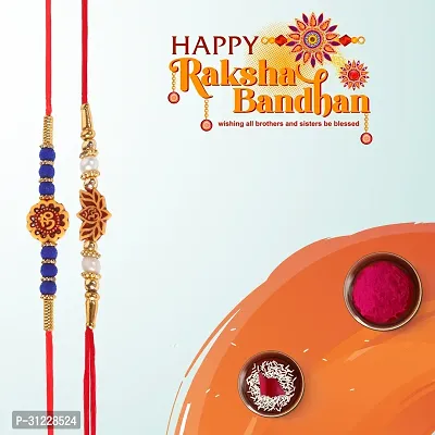 Rakhi for Brother with Roli Chawal Tikka Set Combo-thumb3