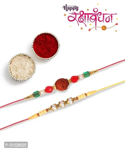 Designer Rakhi Set of 2 with Roli Chawal