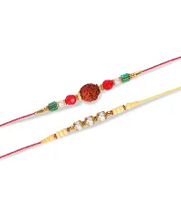 Designer Rakhi Set of 2 with Roli Chawal-thumb1