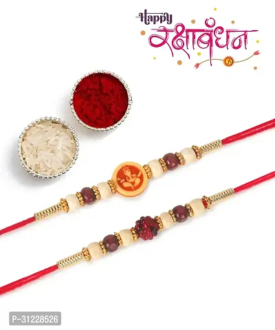 Designer Rakhi Set of 2 with Roli Chawal