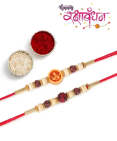 Designer Rakhi Set of 2 with Roli Chawal