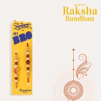 Designer Rakhi Set of 2 with Roli Chawal-thumb3