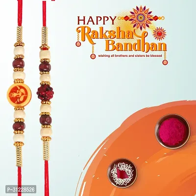 Designer Rakhi Set of 2 with Roli Chawal-thumb5