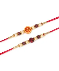 Designer Rakhi Set of 2 with Roli Chawal-thumb1