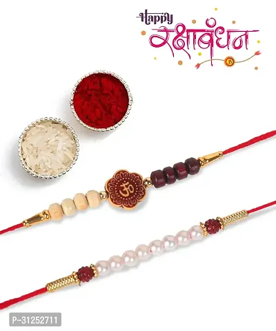 Designer Rakhi Set of 2 with Roli Chawal