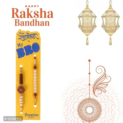 Designer Rakhi Set of 2 with Roli Chawal-thumb2