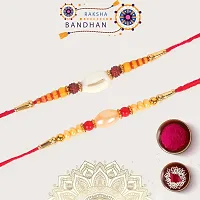 Designer Rakhi Set of 2 with Roli Chawal-thumb2