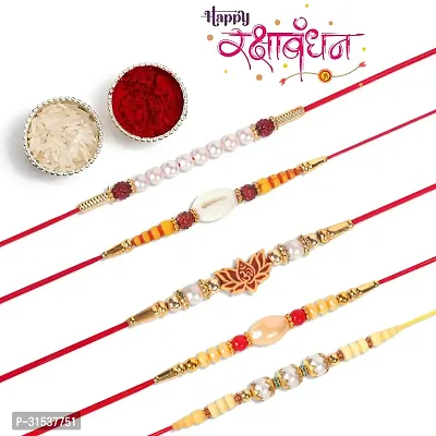 Religious Raksha Bandan Rakhi for Kid with Roli  Chawal, Combo-thumb0