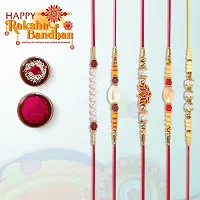 Religious Raksha Bandan Rakhi for Kid with Roli  Chawal, Combo-thumb2