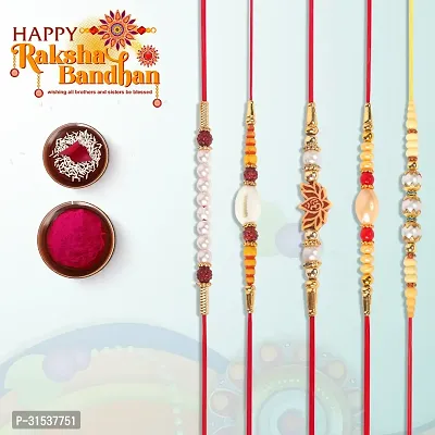 Religious Raksha Bandan Rakhi for Kid with Roli  Chawal, Combo-thumb3