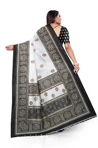 Designer Art Silk Printed White Saree with Blouse piece For Women-thumb3