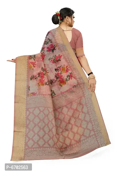 Designer Art Silk Printed Pink Saree with Blouse piece For Women-thumb4