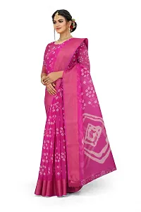 Designer Cotton Printed Pink Saree with Blouse piece For Women-thumb2