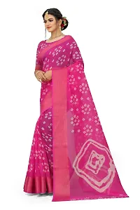 Designer Cotton Printed Pink Saree with Blouse piece For Women-thumb1