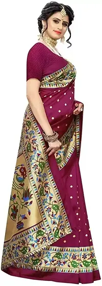 Beautiful Wine Colour Art Silk Printed Saree-thumb2