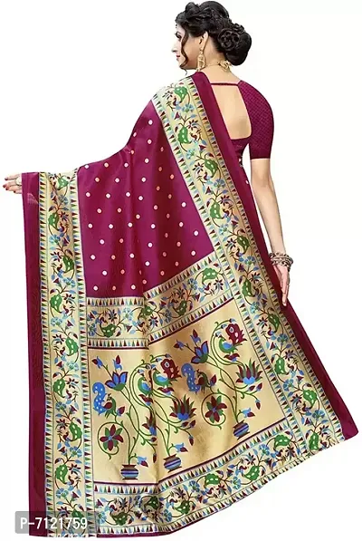 Beautiful Wine Colour Art Silk Printed Saree-thumb4