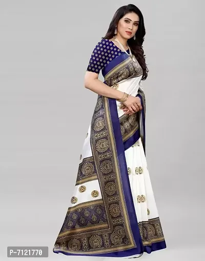 Beautiful Blue Colour Art Silk Printed Saree-thumb3