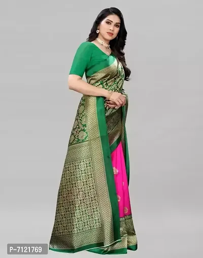 Beautiful Pink And Blue Printed Saree-thumb5