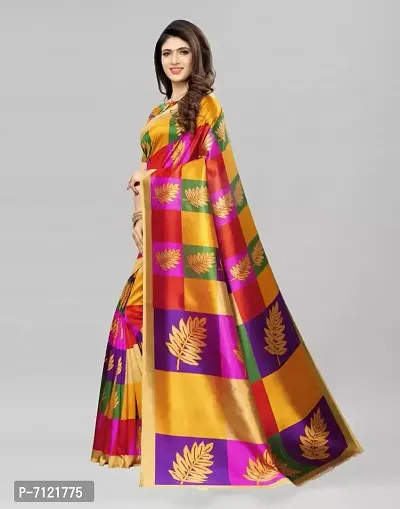Beautiful  Multicolour Art Silk Printed Saree-thumb3
