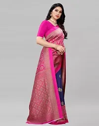 Beautiful Blue And Pink Art Silk Saree-thumb4