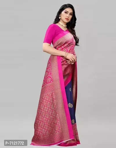 Beautiful Blue And Pink Art Silk Saree-thumb5