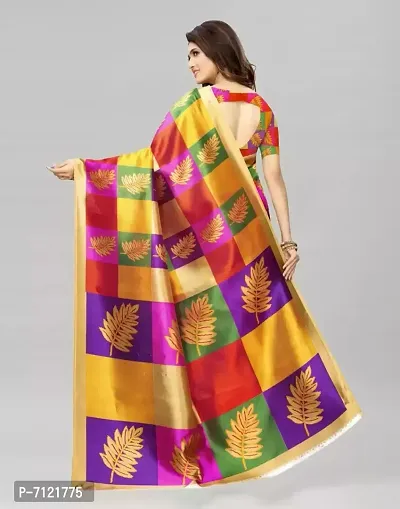 Beautiful  Multicolour Art Silk Printed Saree-thumb5