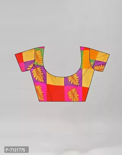 Beautiful  Multicolour Art Silk Printed Saree-thumb4