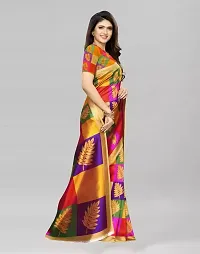 Beautiful  Multicolour Art Silk Printed Saree-thumb1