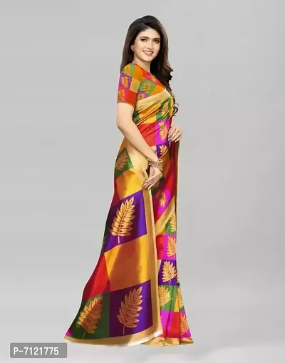 Beautiful  Multicolour Art Silk Printed Saree-thumb2