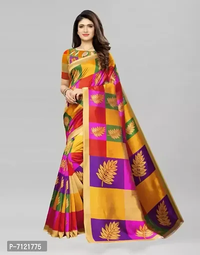 Beautiful  Multicolour Art Silk Printed Saree-thumb0