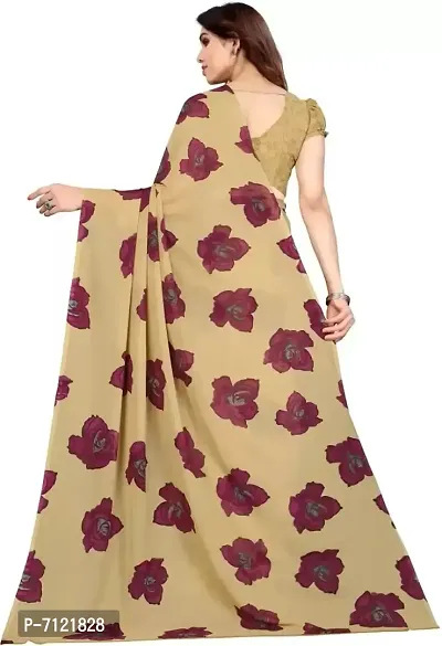 Beautiful Beige Colour Georgette Printed Saree-thumb4