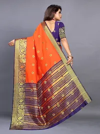 Stylish Banarasi Silk Orange Embellished Saree with Blouse piece-thumb3