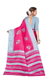 Stylish Khadi Silk Pink Printed Saree with Blouse piece For Women-thumb3